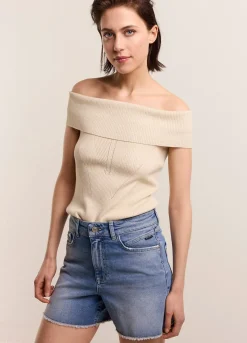 Online Summum Shiny Tube Top Creme