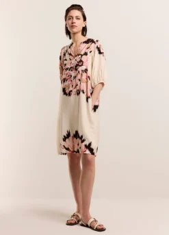 Outlet Summum Short Dress With Print Creme