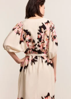 Outlet Summum Short Dress With Print Creme