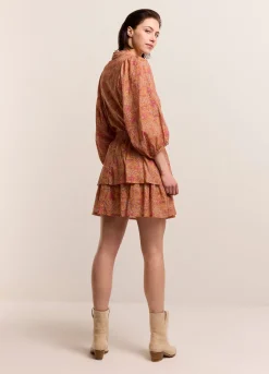 Online Summum Short Skirt With Frills Brown
