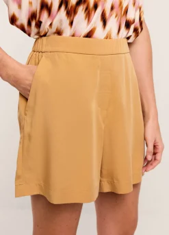Sale Summum Shorts With Elasticated Waistband Brown