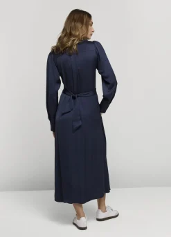 Outlet Summum Silky Touch Button-Down Dress Blue