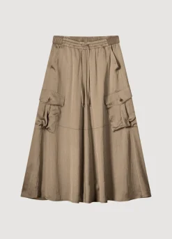 Fashion Summum Silky Touch Cargo Skirt Grey