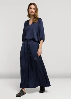 Sale Summum Silky Touch Cargo Skirt Blue