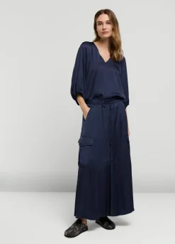Sale Summum Silky Touch Cargo Skirt Blue