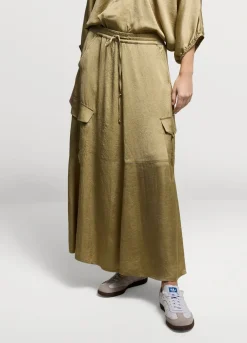 Sale Summum Silky-Touch Cargo Skirt Green