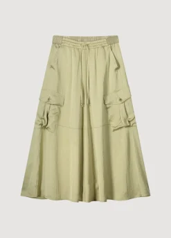 Sale Summum Silky-Touch Cargo Skirt Green
