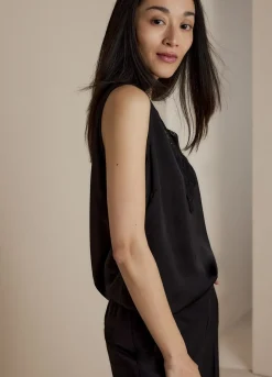 Sale Summum Singlet Silky Satin Black