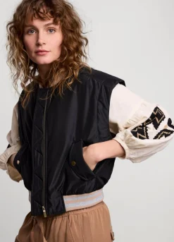 Discount Summum Sleeveless Bomber Jacket Black