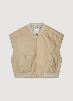 Best Summum Sleeveless Bomber Jacket Brown