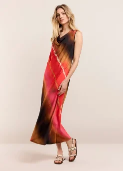 New Summum Sleeveless Faded Print Dress Multicolor