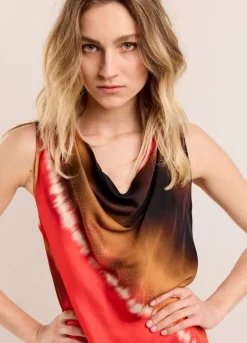 New Summum Sleeveless Faded Print Dress Multicolor