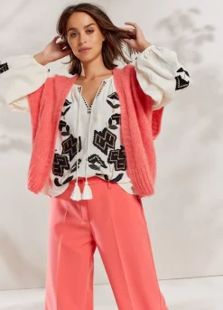Sale Summum Sleeveless Open Cardigan Pink