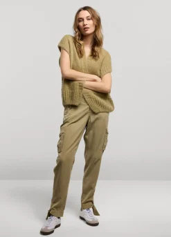 Outlet Summum Sleeveless Open Cardigan Green