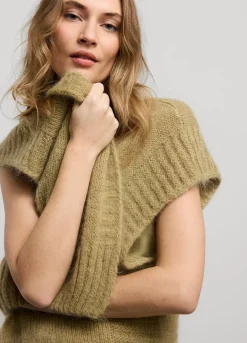 Outlet Summum Sleeveless Open Cardigan Green