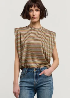 Online Summum Sleeveless Striped Top Multicolor