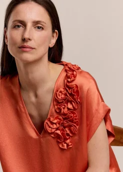 Best Summum Sleeveless Top With Accent Orange