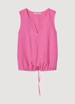 Fashion Summum Sleeveless Top With V-Slit Pink