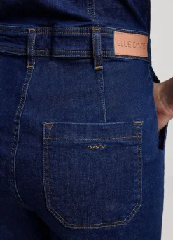 Clearance Summum Slim-Fit Denim Jumpsuit Blue