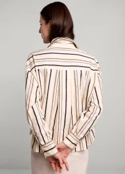 Clearance Summum Striped Blouse Creme