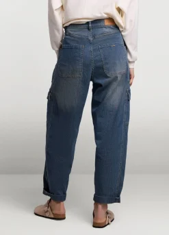 Hot Summum Striped Cargo Jeans Blue