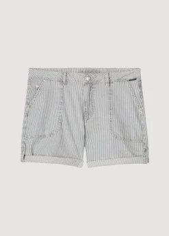 Sale Summum Striped Denim Shorts Blue