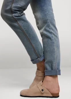 Hot Summum Suede Leather Clogs Creme
