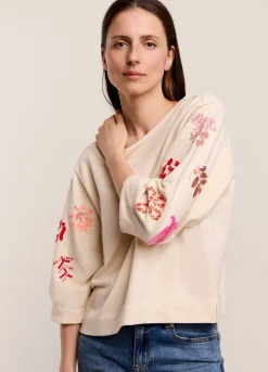 Online Summum Sweatshirt With Sequins Creme