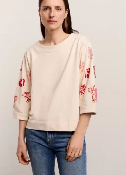 Online Summum Sweatshirt With Sequins Creme