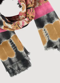 Fashion Summum Thin Paisley Print Scarf Brown