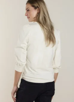 Fashion Summum Top With 7/8 Sleeves Creme