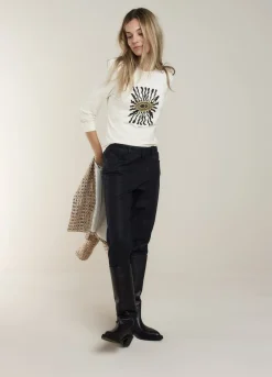 Fashion Summum Top With 7/8 Sleeves Creme