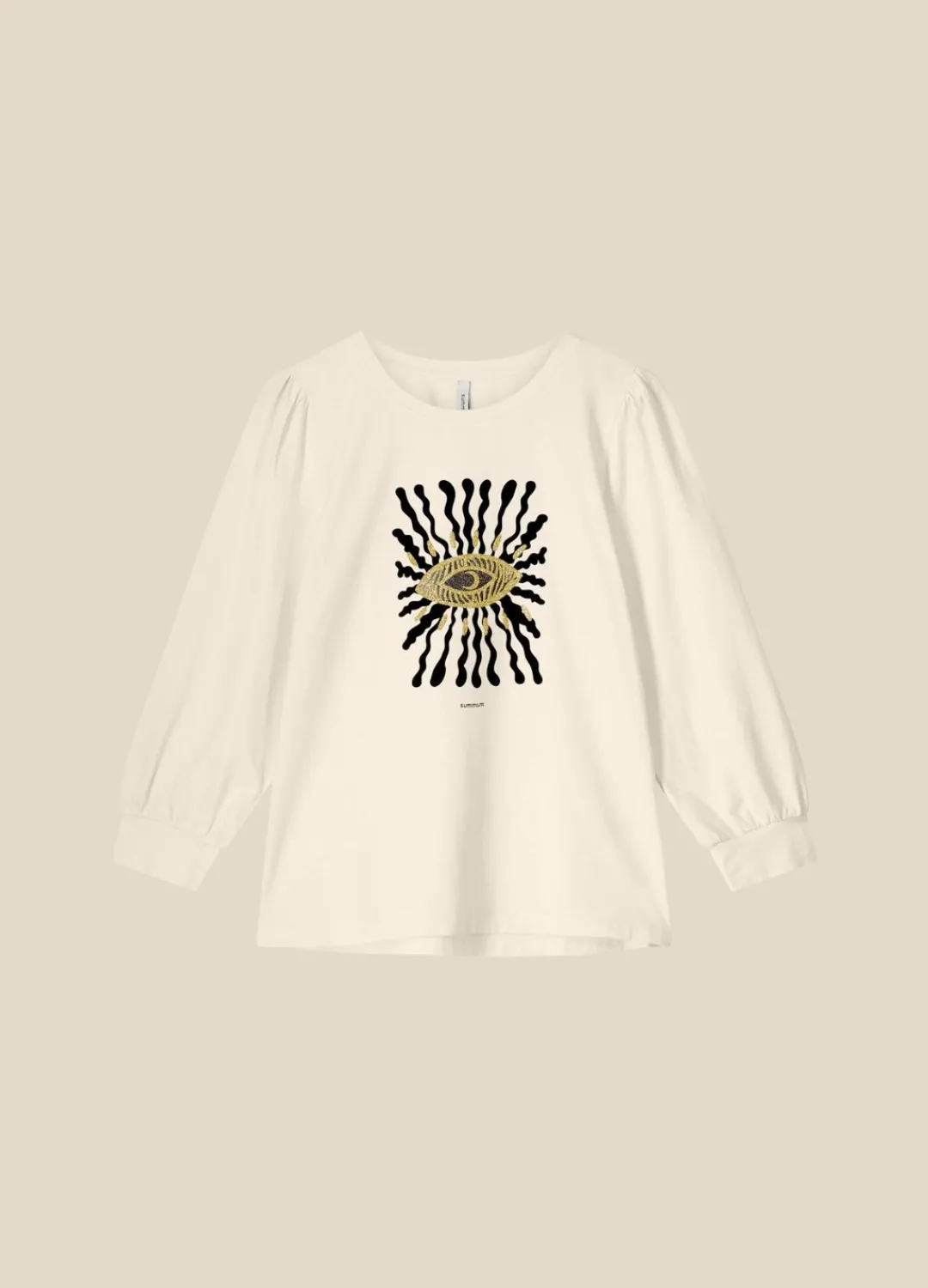 Fashion Summum Top With 7/8 Sleeves Creme