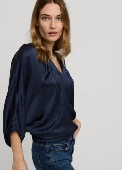 Best Summum Top With Bat Sleeves Blue