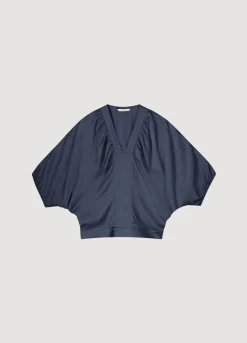Best Summum Top With Bat Sleeves Blue