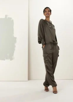 New Summum Top With Bat Sleeves Green