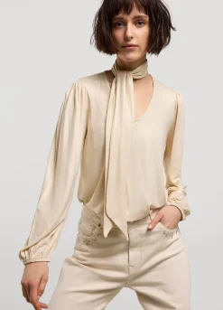 Outlet Summum Top With Detachable Shawl Creme