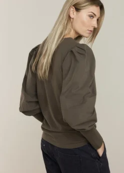 Discount Summum Top With Eye-Catching Sleeves Green