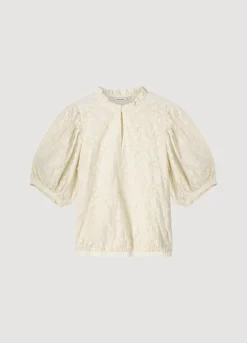New Summum Top With Flowers Creme