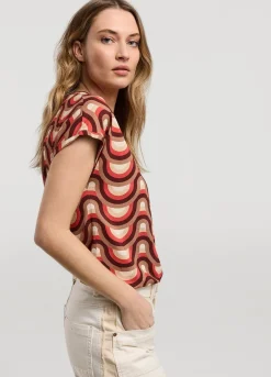 Best Summum Top With Retro Print Multicolor