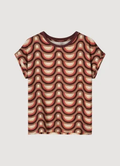 Best Summum Top With Retro Print Multicolor