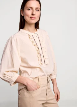 Clearance Summum Top With Ruffles Creme