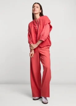 New Summum Top With Ruffles Pink