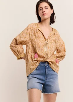 Sale Summum Top With Shimmering Piping Brown