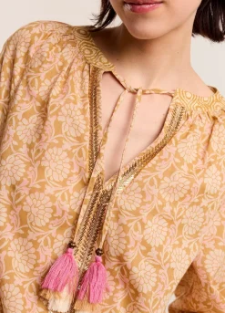 Sale Summum Top With Shimmering Piping Brown