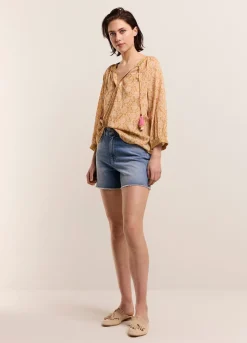 Sale Summum Top With Shimmering Piping Brown