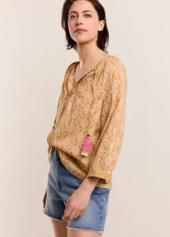 Sale Summum Top With Shimmering Piping Brown