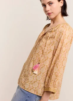 Sale Summum Top With Shimmering Piping Brown