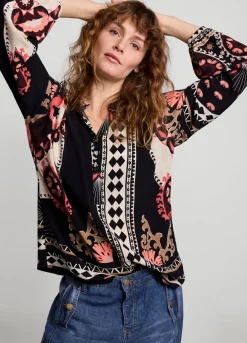 Outlet Summum Top With Stand-Up Collar Black