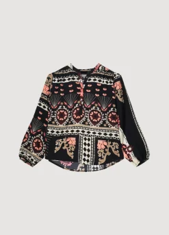 Outlet Summum Top With Stand-Up Collar Black